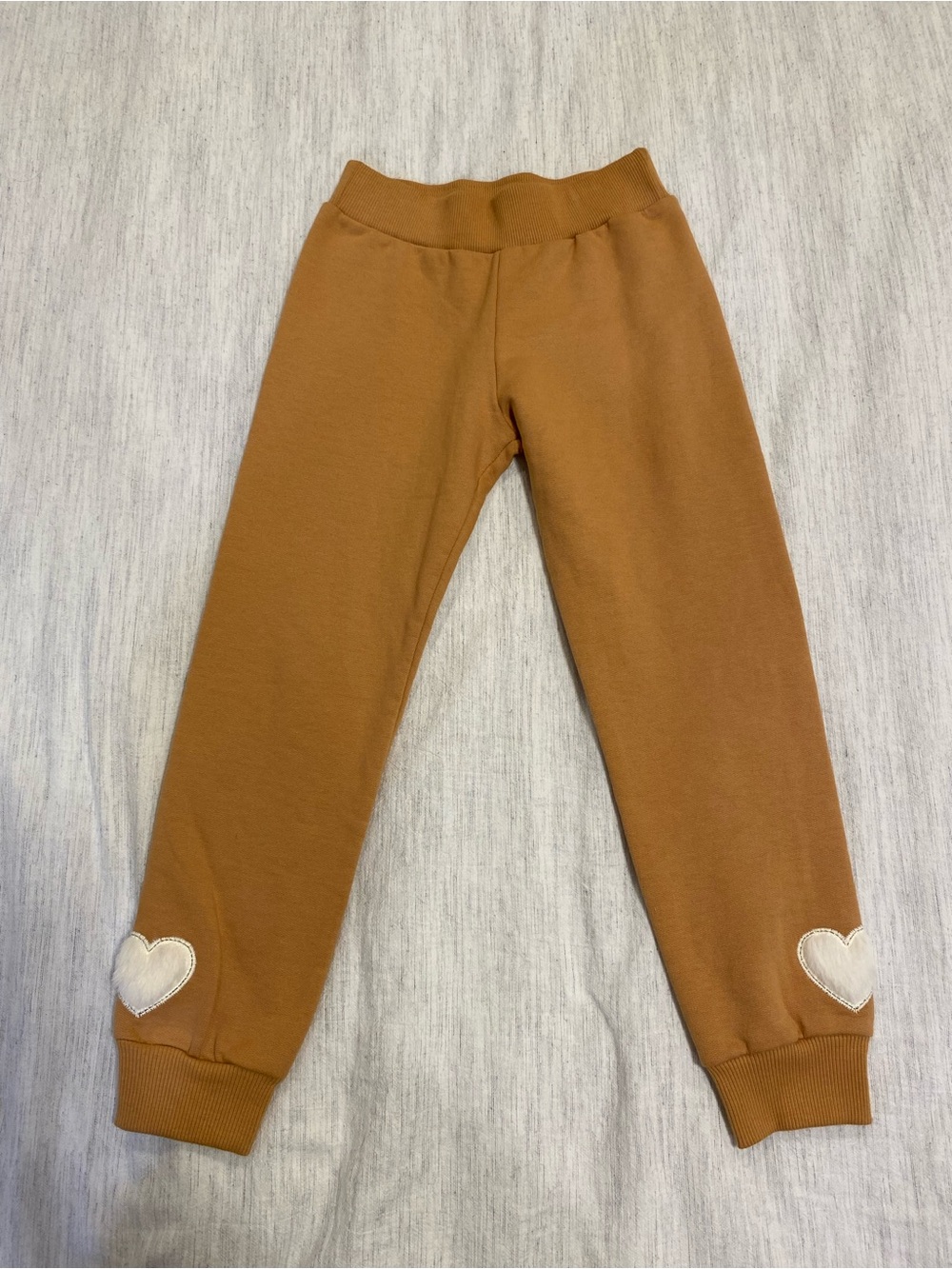MilonX Girls Size 6 Brown Heart Jogger Sweatpants Fleece Lined